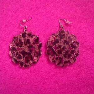 Leopard acrylic earrings